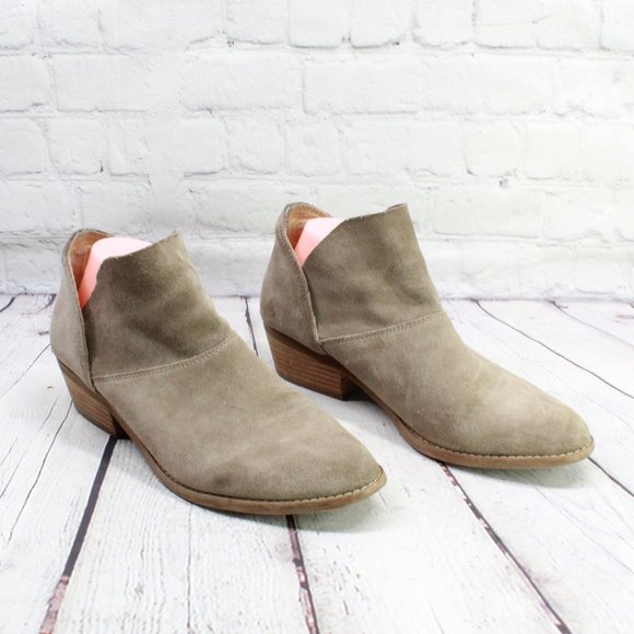 Lucky Brand Tan Suede Pull on Ankle Boots Shoes Size 10 M - Picture 3 of 9